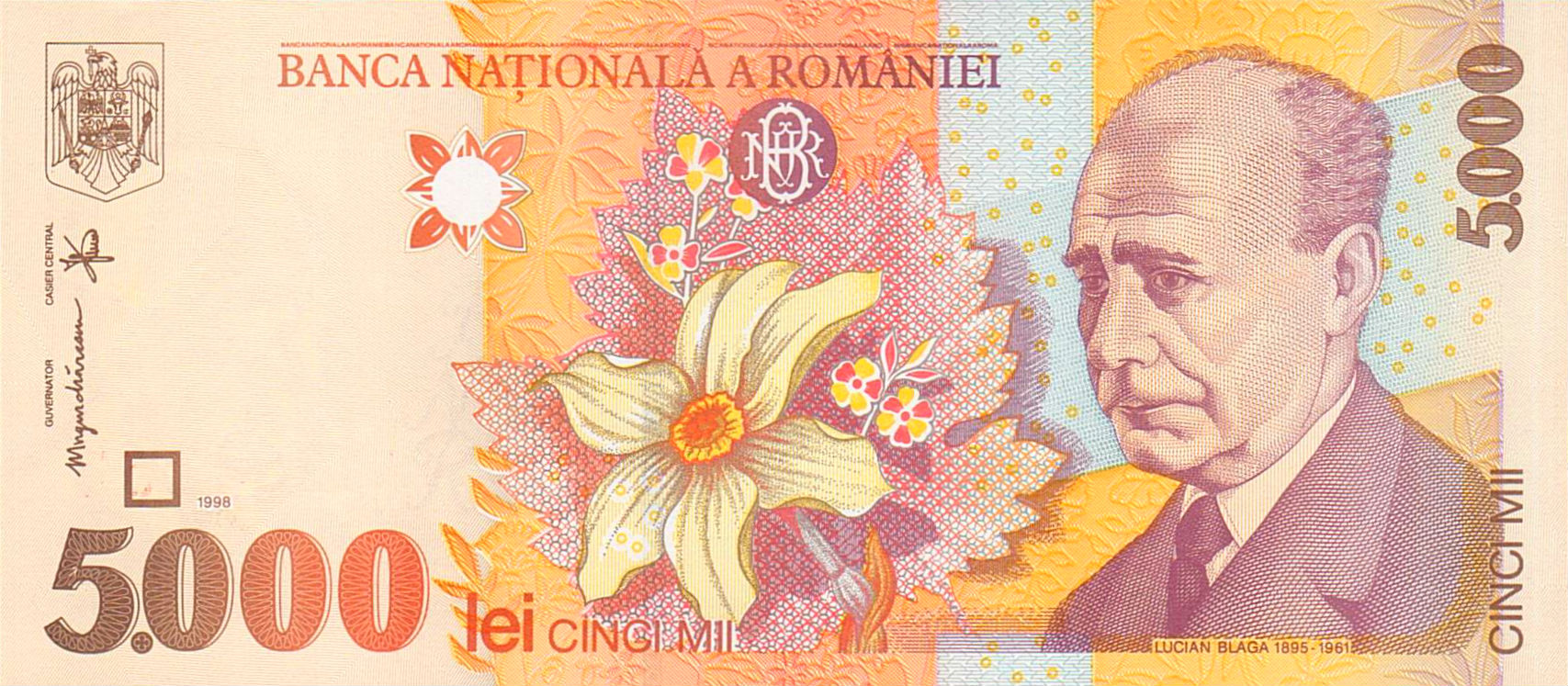 Romania 5000 1998 UNC P-107/a